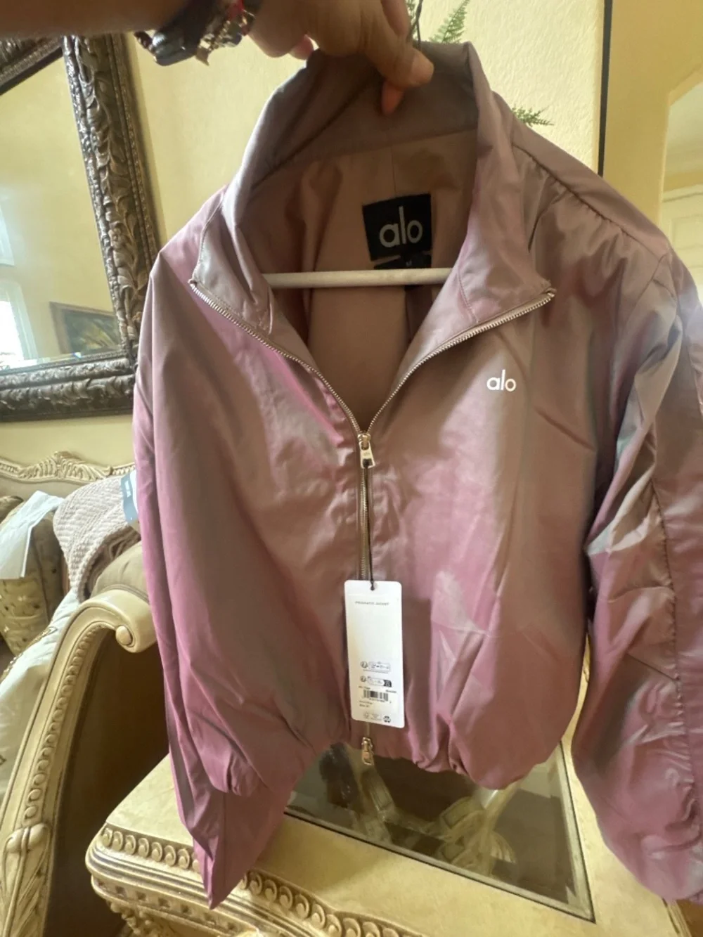 ALO Yoga Prismatic Jacket Pink Moonlight Medium
